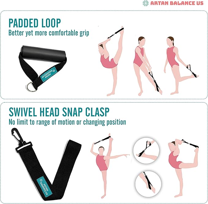 Stretching Straps for Flexibility, Balance, and Leg Stretching – Multiple Styles for Yoga, Ballet, Dance, Gymnastics & Physical Therapy