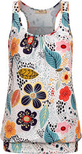 Miusey Womens Sleeveless Round Neck Loose Fit Racerback Yoga Tank Top