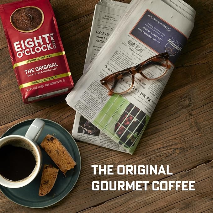 Eight O'Clock Coffee Hazelnut Ground Coffee, Medium Roast, 11 Ounce (Pack of 6) - Buttery, Smooth & Nutty