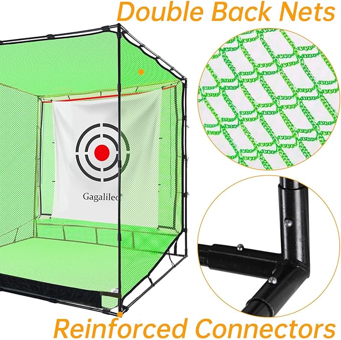 Golf Practice Hitting Nets for Backyard Driving Indoor Use Heavy Duty Practice Golf Driving Nets for Backyard Premium Portable Golf Impact Nets Cages with Frame