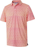 Men's Golf Polo Shirts Short Sleeve Striped Performance Moisture Wicking Dry Fit Golf Shirts for Men