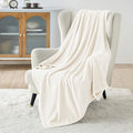 Bedsure Fleece Blanket Twin Size Cream - 300GSM Lightweight Plush Fuzzy Cozy Soft Warm Blanket for Bed, Sofa, Couch, Travel, Camping, 60x80 inches