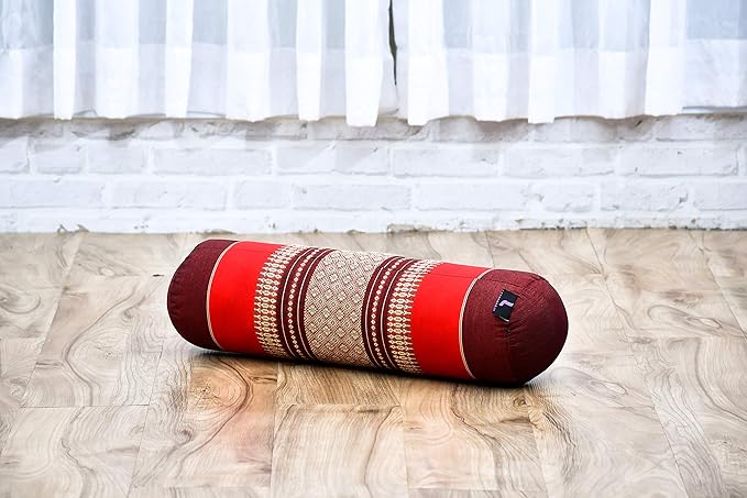 Leewadee Small Yoga Bolster – Shape-Retaining Cervical Neck Roll, Tube Pillow for Comfortable Reading, Kapok Filling, 22 x 6 x 6 inches