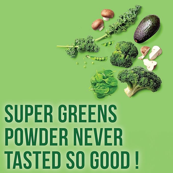 Country Farms Super Greens Natural Flavor, 50 Organic Super Foods, USDA Organic Drink Mix (Wheat Grass, Spirulina, Chlorella) Mushrooms & Probiotics, Fiber, Gut Health, Natural Energy, 30 Servings