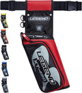 Legend XT420 Field Quiver - Left or Right-Handed Quiver Arrow Holder, Archery Quiver with 3 Arrow Tube, Durable Nylon Hip Quivers with Multiple Pockets for Archery Accessories, Score Card & Tools