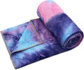 Eunzel Yoga Towel,Hot Yoga Mat Towel with Grip Dots Sweat Absorbent Non-Slip for Hot Yoga, Pilates and Workout 24" x72", Purple & Blue