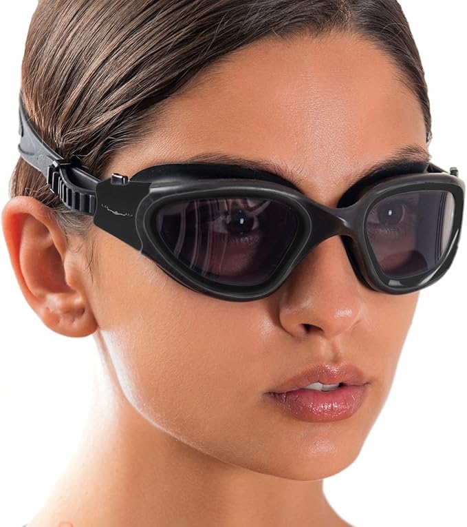 AqtivAqua Swimming Goggles, DX Wide View Swim Goggles for Adult Men Women, Anti Fog No Leaking