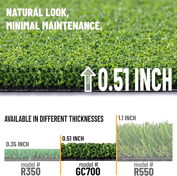 Ottomanson Artificial Turf Golf Hitting Mat 3' x 25' Indoor/Outdoor Waterproof Synthetic Fake Grass for Putting Practice Baseball Football Sports Gym Backyard, Custom Size 2' up to 30'