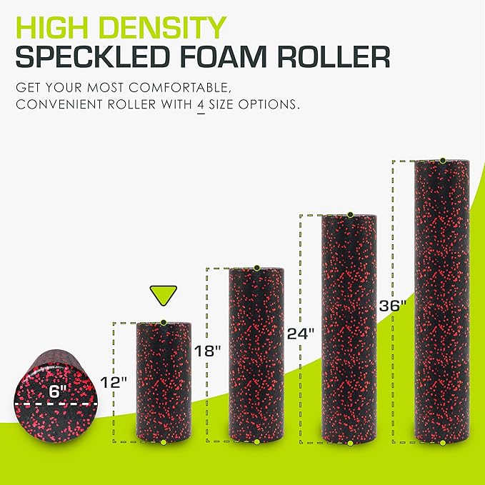 ProsourceFit High Density Foam Rollers 18 to 36 - inches Long, Firm Full Body Athletic Massage Tool for Back Stretching, Yoga, Pilates, Post Workout Muscle Recuperation