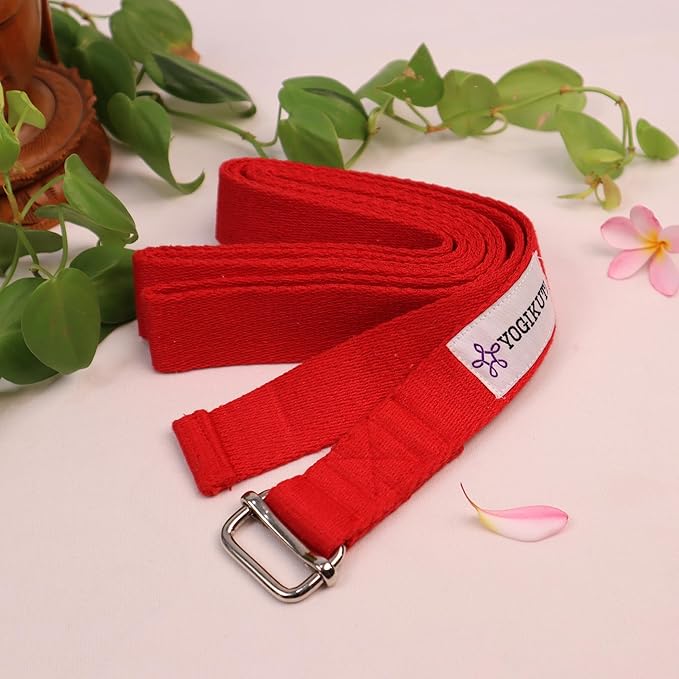 Yoga Strap - Adjustable D-Ring Buckle Yoga Belt for Pilates, Gym Workouts, and Physical Therapy | Improves Sitting Posture for Women & Men