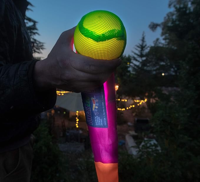Foxtail LED - Outdoor Throw and Catch Light Up Game - Foam Ball & Tail Glow at Night - Play in the Dark - Fun Gift Idea for Kids & Adults, Boys & Girls