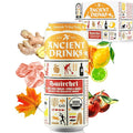 ANCIENT DRINKS Apple Cider Vinegar Beverage with Electrolytes, Vitamins, & Probiotics, Organic, Super-Hydrating Sports Drink - Switchel (Citrus & Ginger) - 16 fl oz (12 cans)