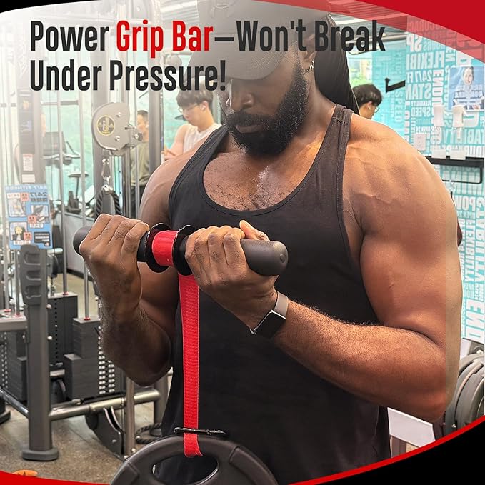FitBeast Forearm Strengthener & Forearm Exerciser, Wrist Roller with Thicker Handle, Forearm Strength Trainer with Adjustable Strap - Ideal for Grip Strength, Muscle Building, Rehabilitation
