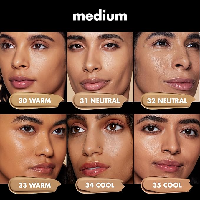 e.l.f. Soft Glam Foundation, Medium Coverage, Long-Lasting & Buildable Foundation For A Smooth, Satin Finish, Vegan & Cruelty-Free, 34 Medium Cool