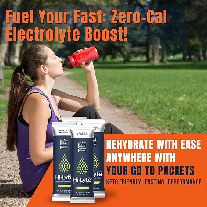 Hi-Lyte Pro Hydration Packets - 16 Individual Drink Packets | Lemon Lime | Flavored Electrolyte Powder | Sugar-Free, Zero Carb, Zero Calorie