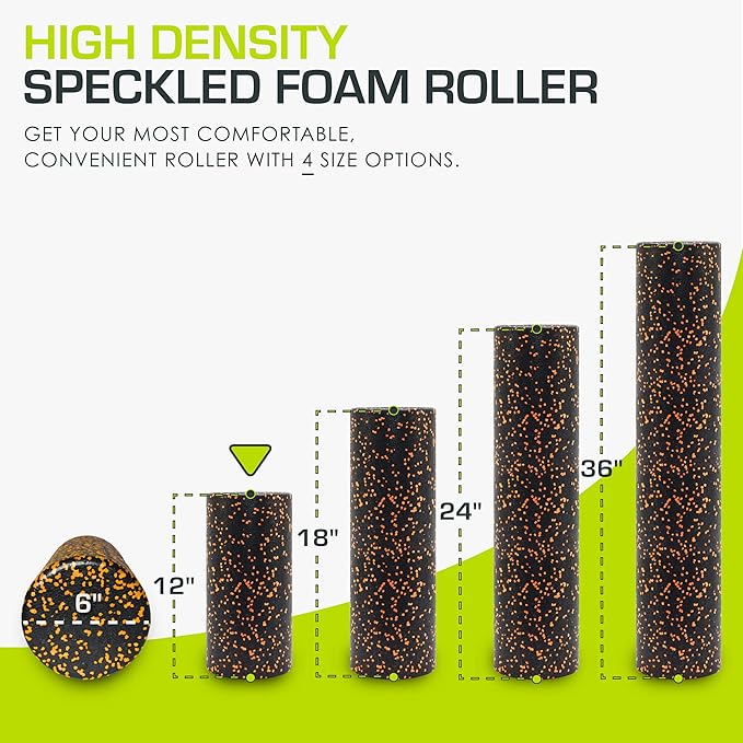 ProsourceFit High Density Foam Rollers 18 to 36 - inches Long, Firm Full Body Athletic Massage Tool for Back Stretching, Yoga, Pilates, Post Workout Muscle Recuperation