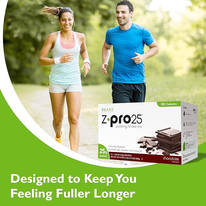 R-Kane Z-Pro 25 Protein Shakes: High Protein Chocolate Shake and Pudding Mix, Weight Loss Chocolate Protein Drinks, Natural Energy Booster Meal Replacement Shake, Low Calorie, Low Carb Protein Powder