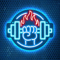Gym Led Neon Sign- Gym Neon Light Dumbbell Sign for Home Gym Fitness Club Boy's Room Sports Room Decor Neon Light Fitness Club Neon Signs for Wall Art Birthday Gift 5V(13 * 11.81 Inch)
