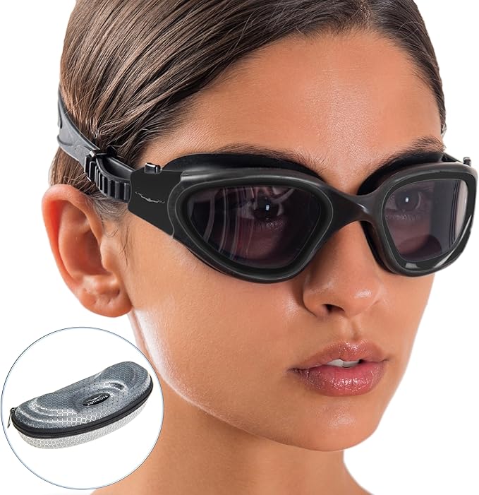AqtivAqua Swimming Goggles, DX Wide View Swim Goggles for Adult Men Women, Anti Fog No Leaking