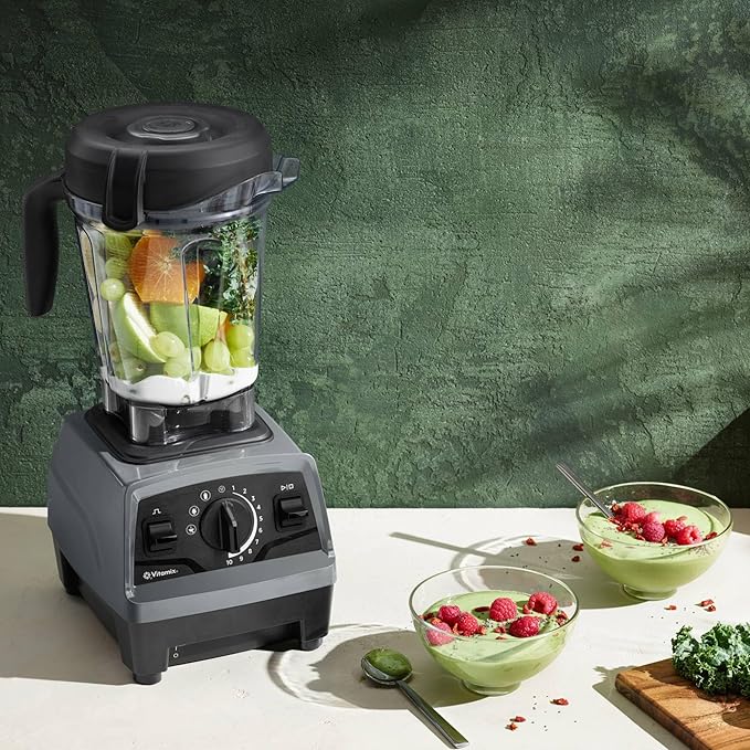 Vitamix Explorian Professional Grade Blender, 3 Presets: Smoothie, Frozen Dessert and Hot Soup, 64oz Pitcher, Slate (Renewed Premium)