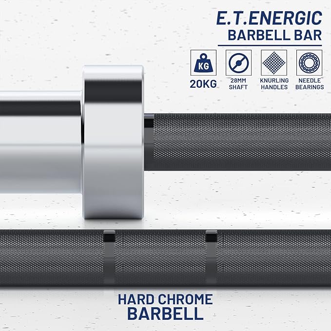 7ft Olympic Barbell Bar 45LB Load 1500lbs Capacity Available, for Gym Home Exercises, Weightlifting, Powerlifting for 2" Olympic Plates