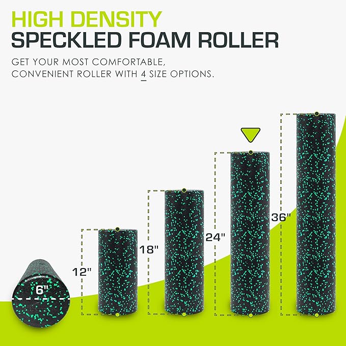 ProsourceFit High Density Foam Rollers 18 to 36 - inches Long, Firm Full Body Athletic Massage Tool for Back Stretching, Yoga, Pilates, Post Workout Muscle Recuperation