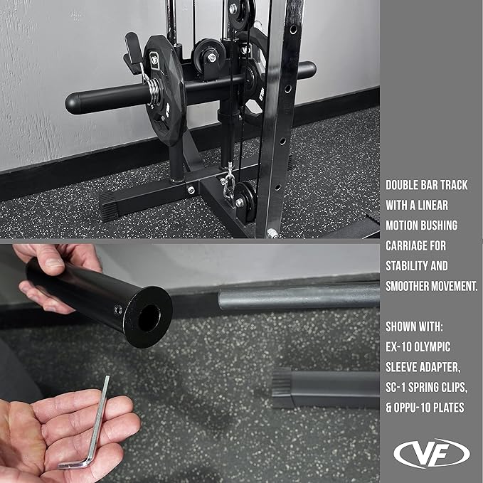 Valor Fitness BD-62 Wall Mounted Cable Machine with Adjustable Dual Pulley System Functional Home Gym Workout Equipment
