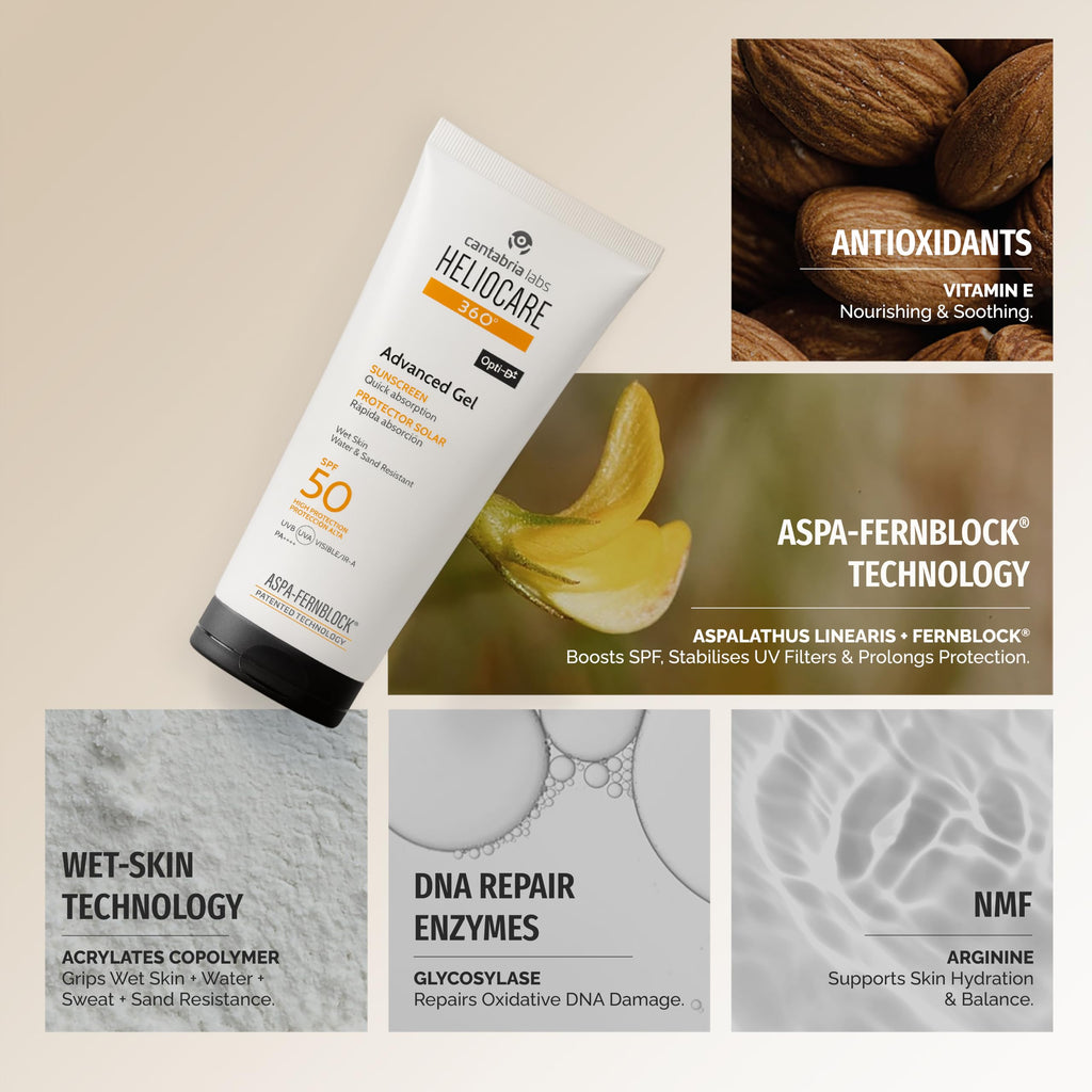 Heliocare Advanced Gel Spf 50 Sunscreen Gel - SPF 50 Protection for Sensitive Skin - 1.69 fl oz