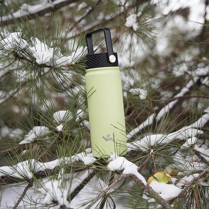 Insulated Water Bottle with Straw,18oz 3 Lids Metal Bottles Stainless Steel Water Flask,Turquoise