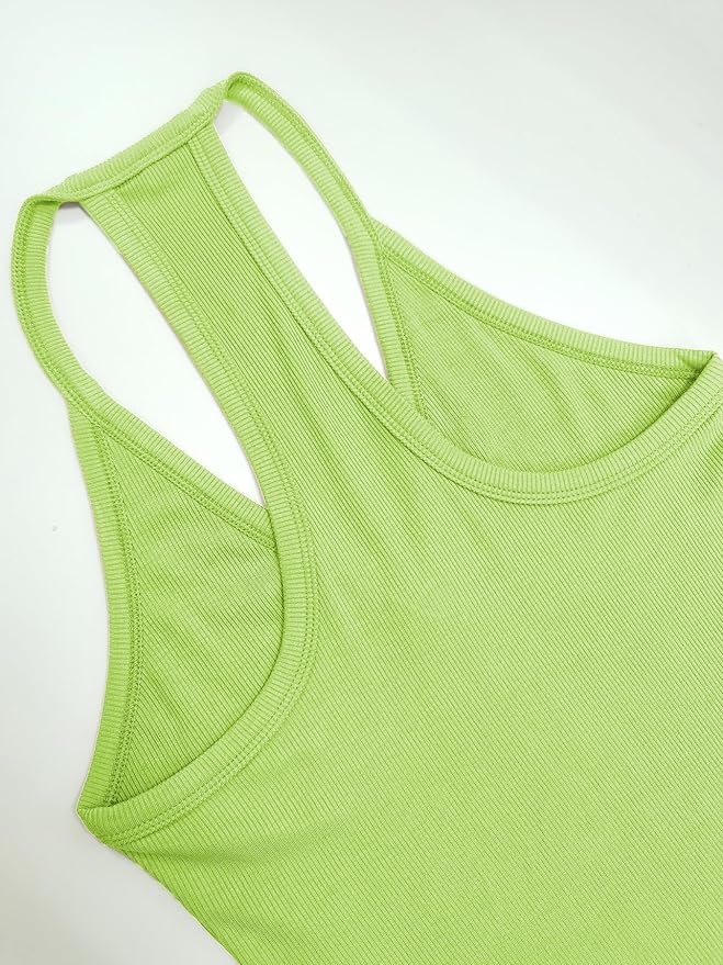 iGENJUN Workout Tops for Women Racerback Basic Tank Summer 2025 Camisole V Neck Slim Fit Ribbed Sleeveless