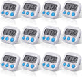 Weewooday 12 Pcs Digital Kitchen Magnetic Timer Bulk Classroom Count up Countdown Timer Large Digits Egg Loud Alarm Cute Desk Stopwatch for Teacher Kids Cooking Office (Stylish Style)