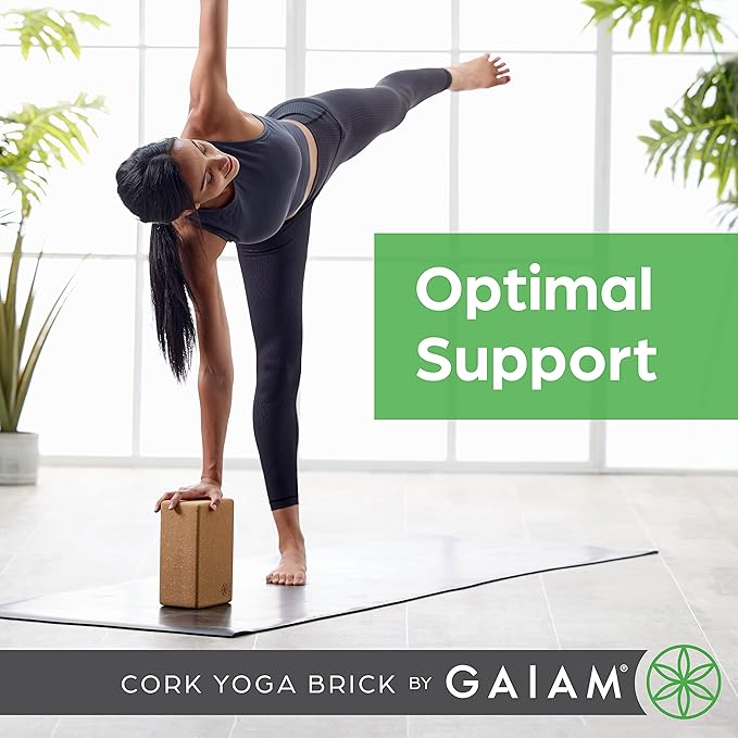 Gaiam Yoga Block - Supportive Latex-Free Eva Foam - Soft Non-Slip Surface with Beveled Edges for Yoga, Pilates, Meditation - Yoga Accessories for Stability, Balance, Deepen Stretches