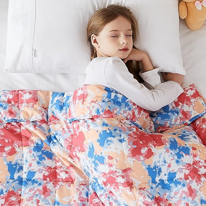 L'AGRATY Weighted Blanket - 36"x48" 5lbs Weighted Blanket Microfiber Material with Glass Beads Small Blanket for All-Season Summer Fall Winter Soft Thick Blanket