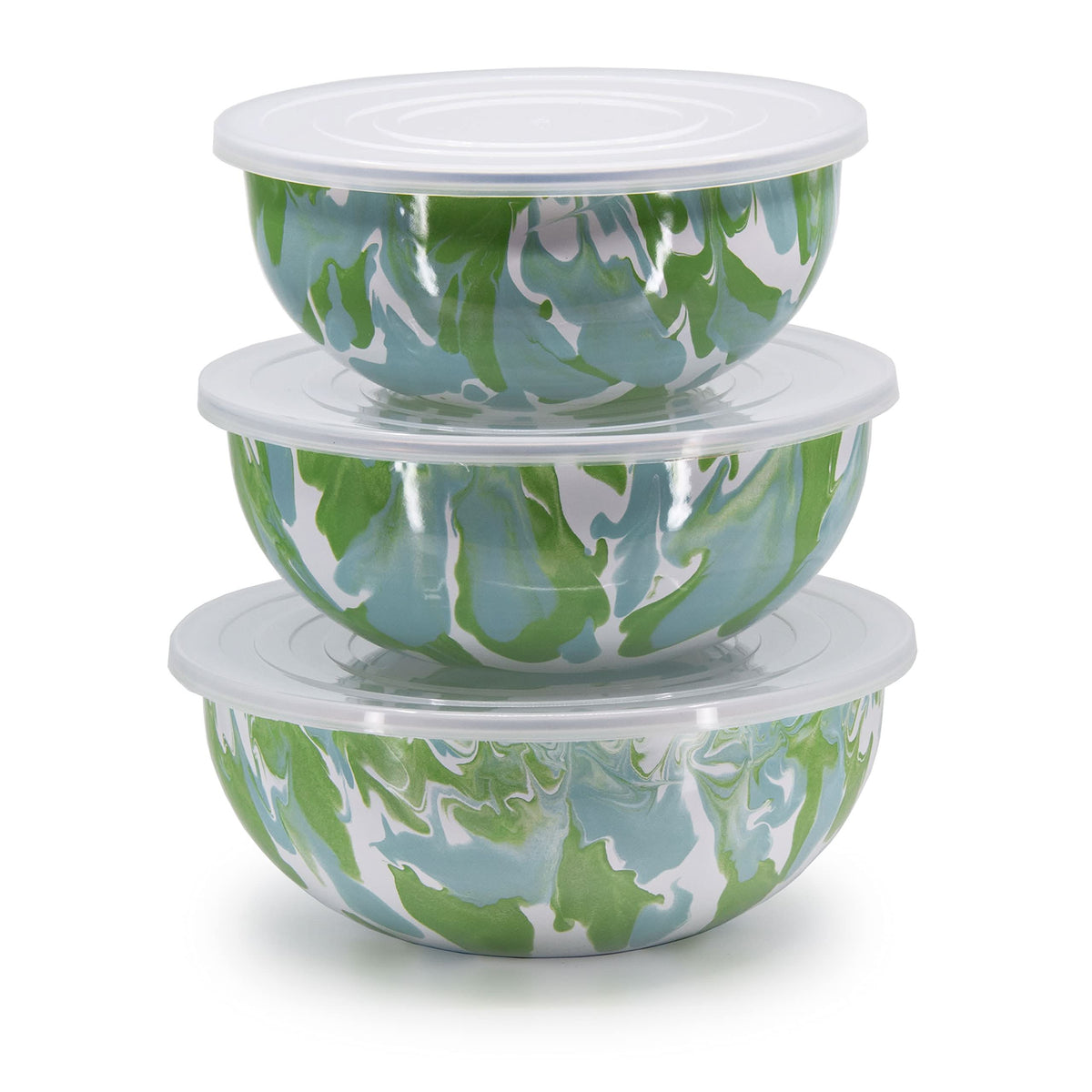 Golden Rabbit Enamelware Mixing Bowls Set of 3 (Modern Monet)