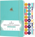 Clever Fox Wellness Planner - Weekly & Daily Health and Wellness Log, Food Journal & Meal Planner Diary for Calorie Counting, Notebook for Medical Condition Tracking, A5-Sized - Turquoise