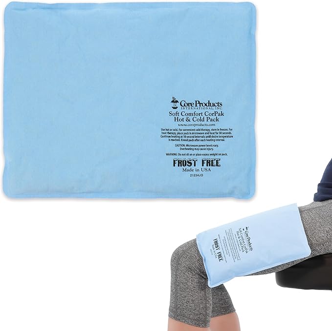 Core Products Soft Comfort CorPak – Reusable Hot & Cold Therapy Pack, Ice Pack for Injuries, No-Frost Compress for Muscle, Back & Joint Pain Relief – 10" x 13", Made in USA