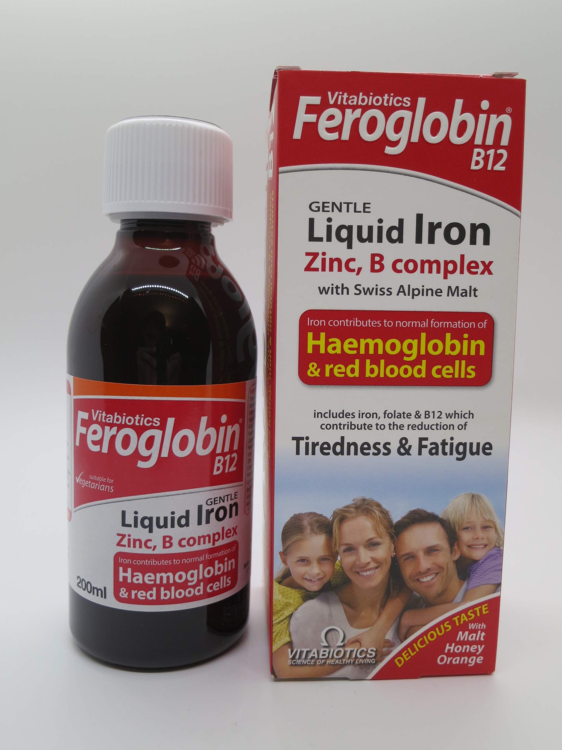 Vitabiotics Feroglobin Liquid Iron Supplement for Children and Adults - 6.76 fl oz