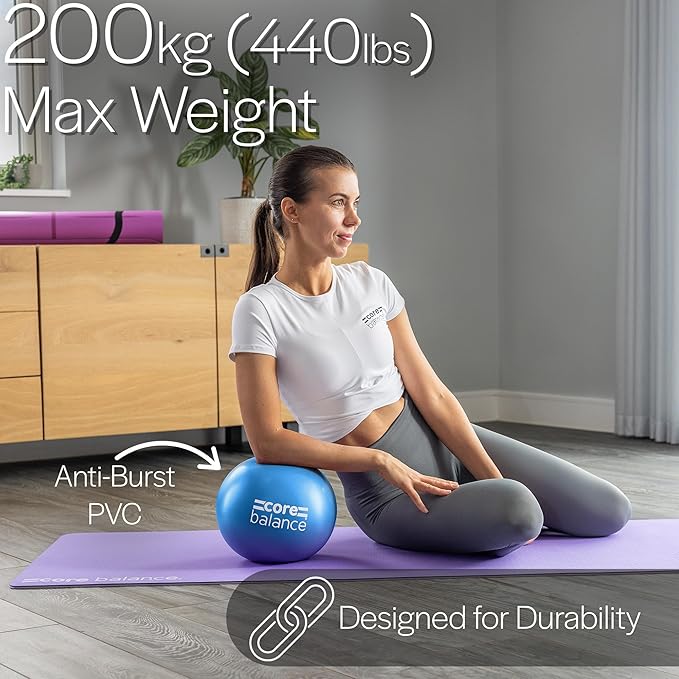 9 Inch Anti Burst Pilates Ball - Mini Exercise Ball for Yoga, Barre, Stretching and Core Stability Workout