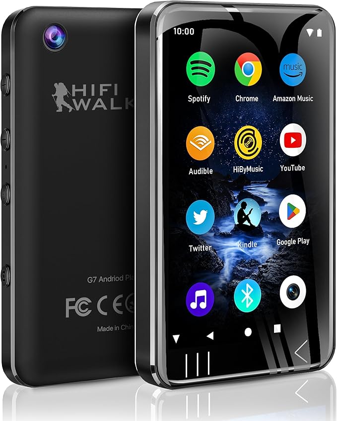 MP3 Player with Bluetooth and WiFi, Music Player with Camera Spotify Pandora,Amazon Music, 4" Touch Screen Android MP4 Player with Speaker 144GB MP4 & MP3 Player for Travel Sport