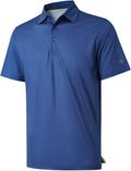 Men's Golf Polo Shirts Short Sleeve Striped Performance Moisture Wicking Dry Fit Golf Shirts for Men