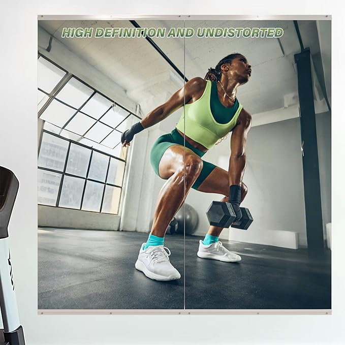 ROOMTEC Workout Mirrors for Home Gym 60"x26", Large Wall Mirror Full Length for Fitness, Yoga, Big Wall Mounted Frameless Glass Mirror for Garage, Dance Studio, Bedroom