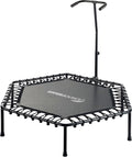 Upper Bounce Mini Workout Trampoline with Adjustable T-Shaped Handrail – Hexagonal Rebounder Trampoline for Kids & Adults – Fitness & Recreational Trampolines, Supports up to 220 lbs.
