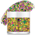 Mardi Gras Accessories Gold Face Glitter,Green Purple Gold Mixed Holographic Body Glitter Glitter,Festival Sequins for Face and Body, New Orleans Decorative Carnival Decorations