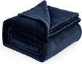 Bedsure Navy Fleece Blankets Queen Size - Bed Blanket Blue Soft Lightweight Plush Fuzzy Cozy Luxury Microfiber, 90x90 inches