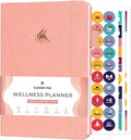 Clever Fox Wellness Planner - Weekly & Daily Health and Wellness Log, Food Journal & Meal Planner Diary for Calorie Counting, Notebook for Medical Condition Tracking, A5-Sized - Light Pink