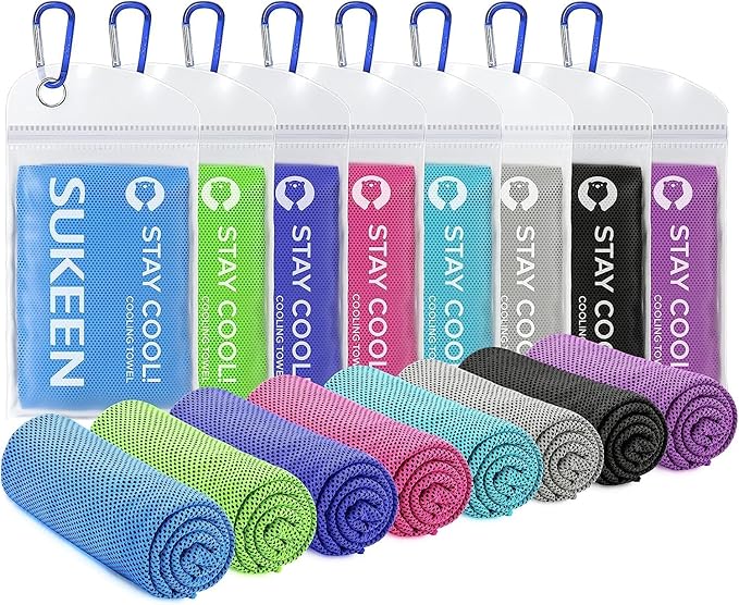 Sukeen Cooling Towel (40"x12"),Ice Towel,Soft Breathable Chilly Towel,Microfiber Towel for Yoga,Sport,Running,Gym,Workout,Camping,Fitness,Workout & More Activities
