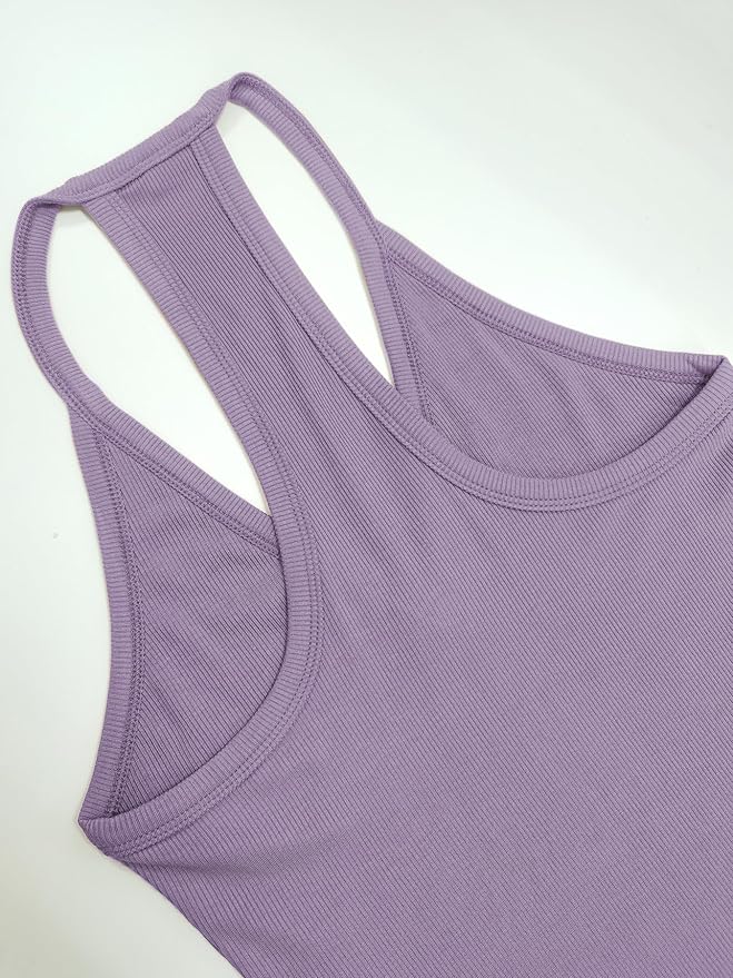 iGENJUN Workout Tops for Women Racerback Basic Tank Summer 2025 Camisole V Neck Slim Fit Ribbed Sleeveless