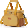 Lifewit Medium Lunch Bag Insulated Lunch Box Soft Cooler Cooling Tote for Adult Men Women, Brown 12-Can (9L)