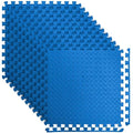 Art3d 48 Sq.Ft Eva Puzzle Exercise Mats, 24"x24" x 1/2" Thick Foam Interlocking Tiles for Flooring, Workout, Gym Equipments, Pack of 12, Blue