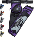 LEGEND XT320 Archery Quivers - Nylon Hip Quivers with 3 Arrow Tube Cases for Target Shooting - Adjustable Waist Belt, T-Slot, Storage Compartments for Accessories, Gear, Tools, Release Tab, Score Card